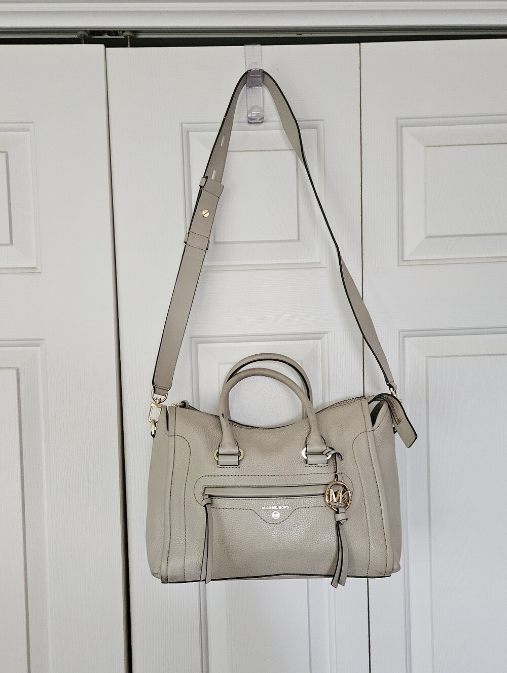 Michael Kors Sand Carine Medium Leather Satchel